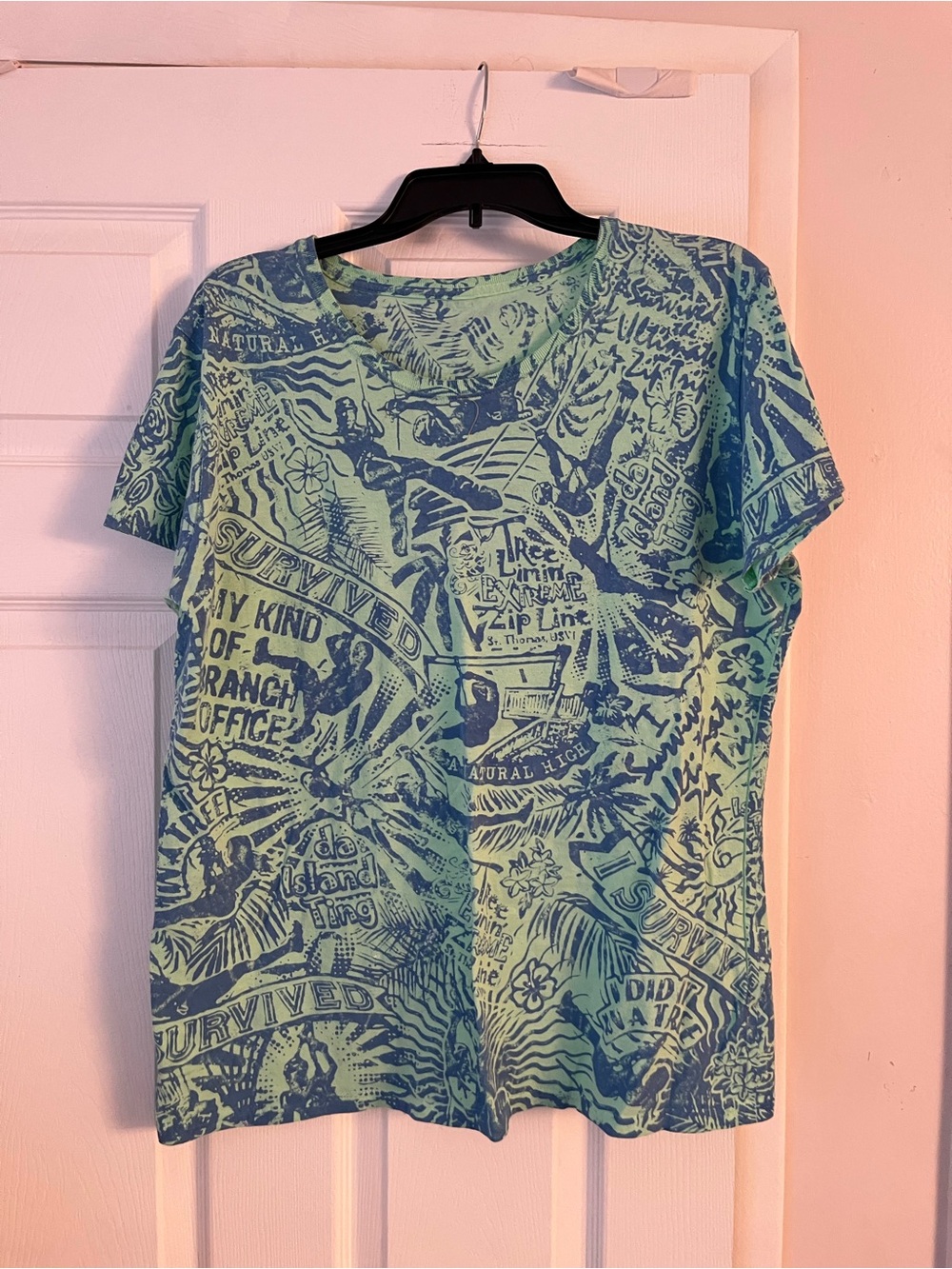 Tree Liming Extreme Zip Line St Thomas All Over Print Graphic Tee Large